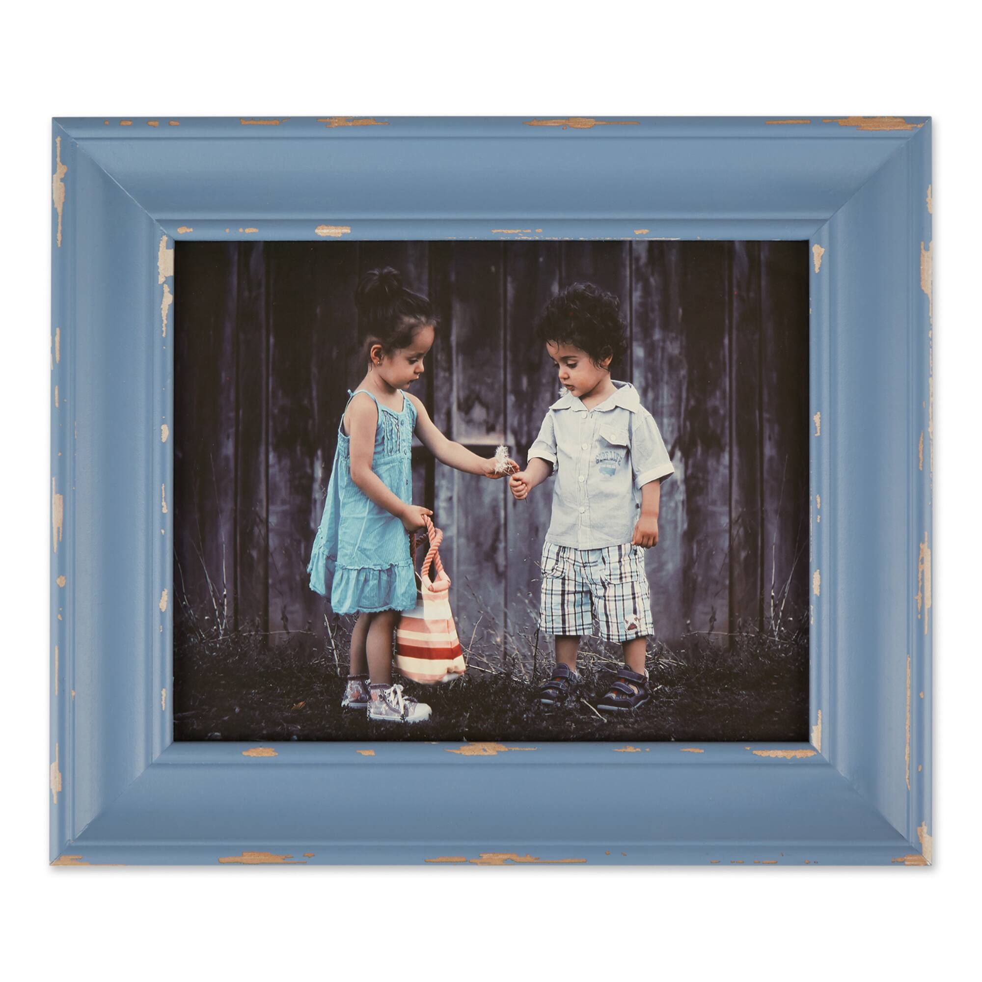 DII® Antique Stonewash Blue Distressed 8" x 10" Farmhouse Picture Frame